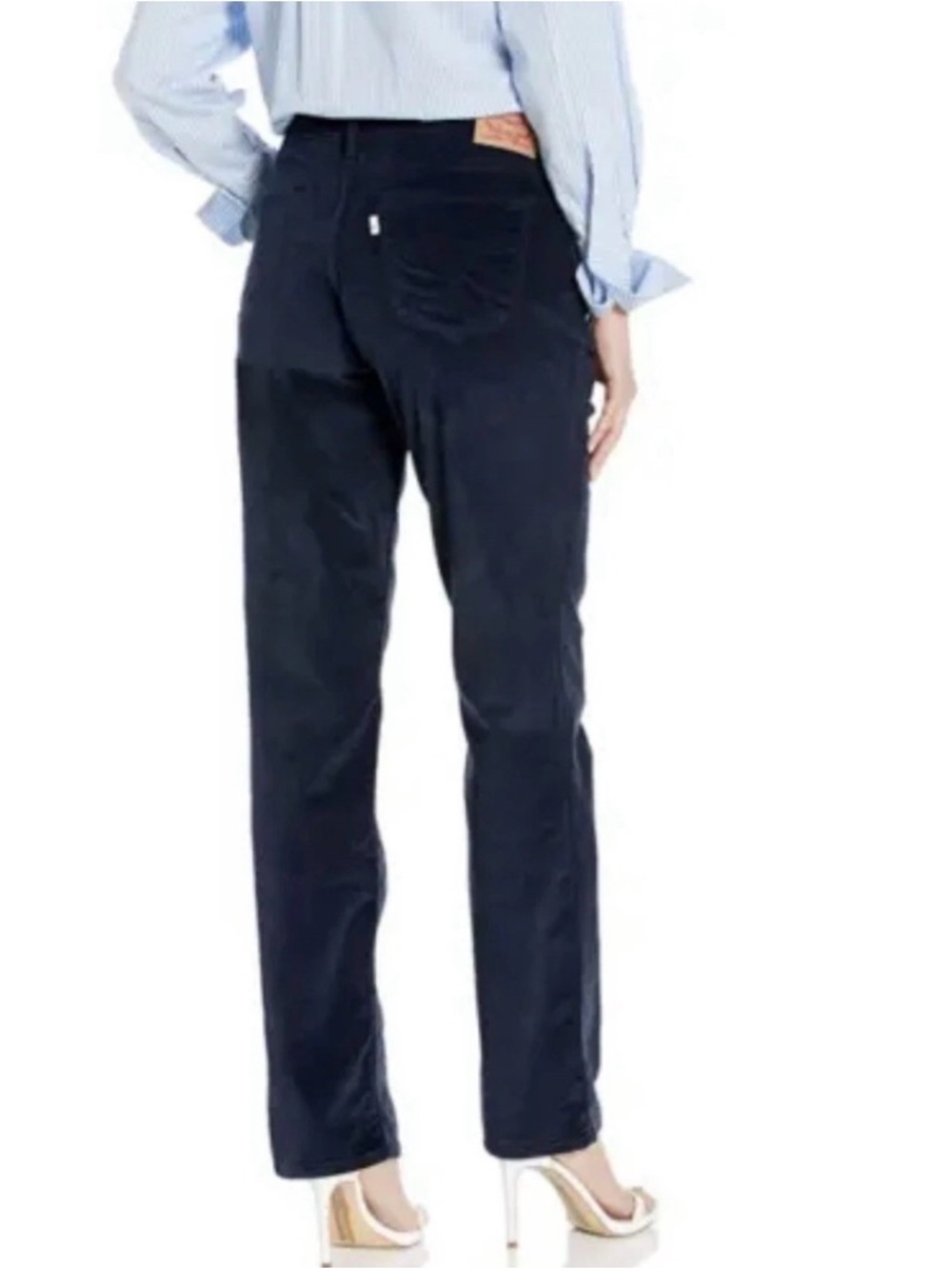 Levi's Women’s 505 Straight Corduroy Pants in Navy Blue 6M W28-L32